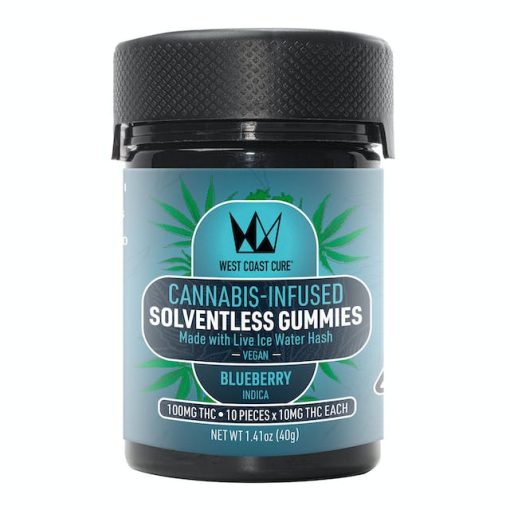 Blueberry Flavored Solventless Gummies - 10x 10mg/gummy