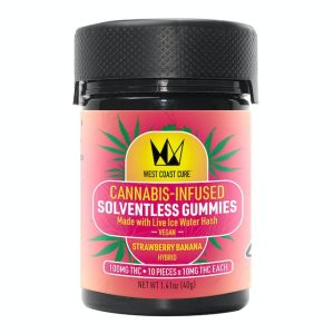 Strawberry Banana Flavored Solventless Gummies - 10x 10mg/gummy